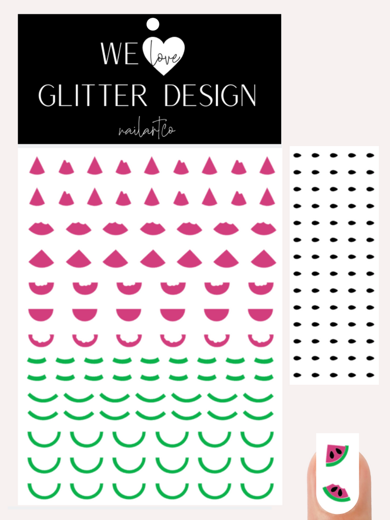 Watermelon Nail Decal | Pink & Bright Green
