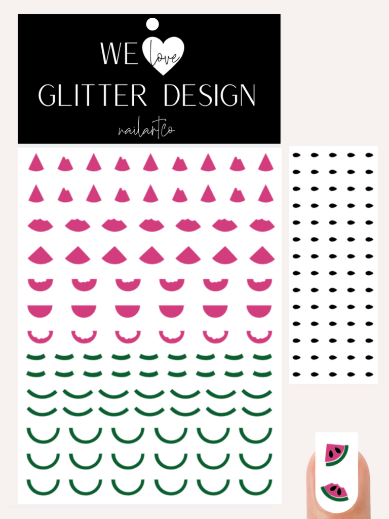 Watermelon Nail Decal | Pink & Green