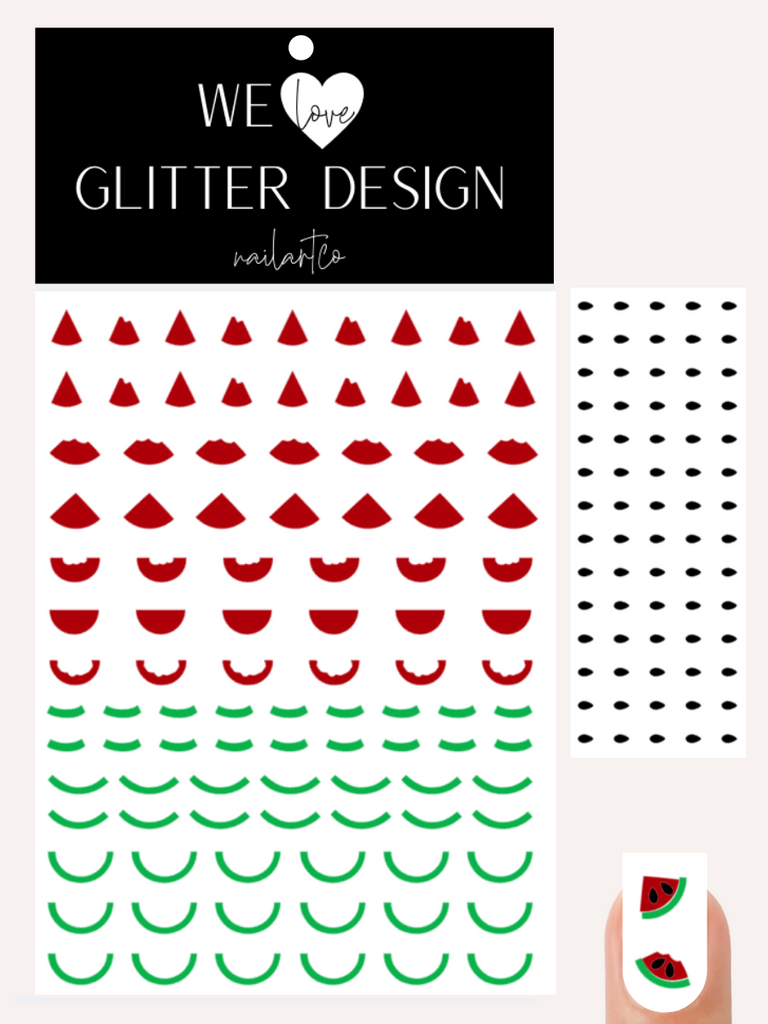Watermelon Nail Decal | Red & Bright Green