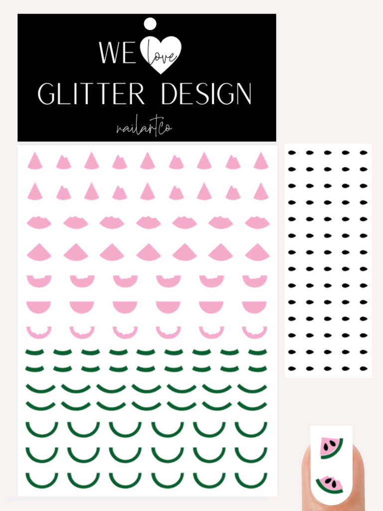 Watermelon Nail Decal | Soft Pink & Green