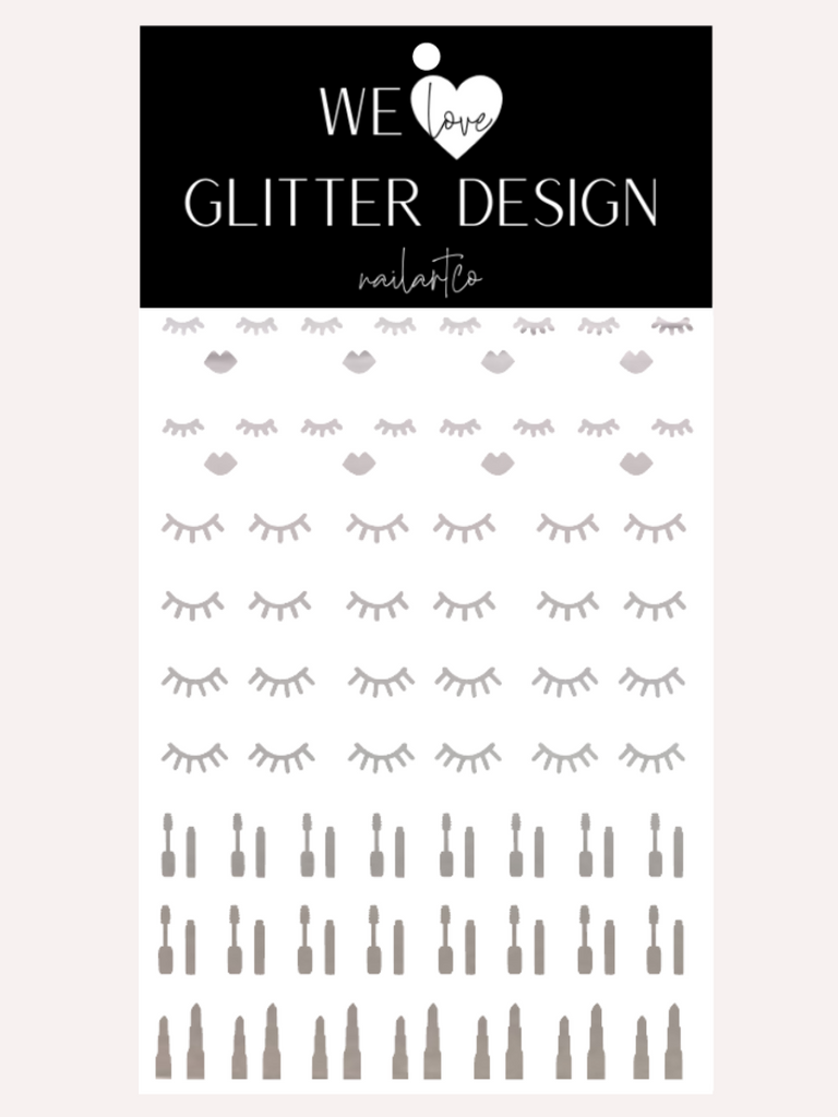 Beauty Nail Decal | Chrome // Silver