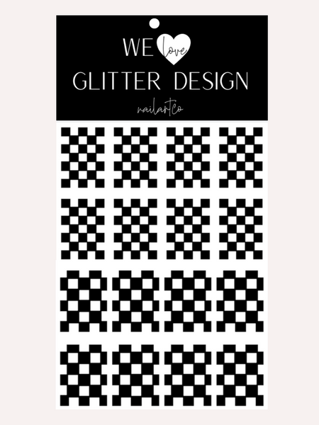 Checkered Print Nail Decal (Comes Un-Weeded) | Black
