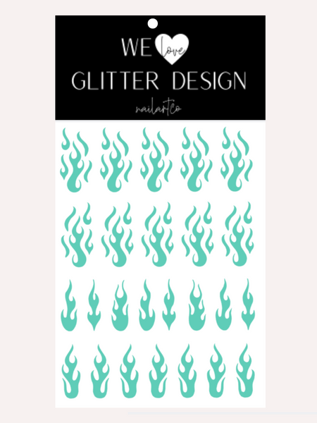 Flame Nail Decal | Mint