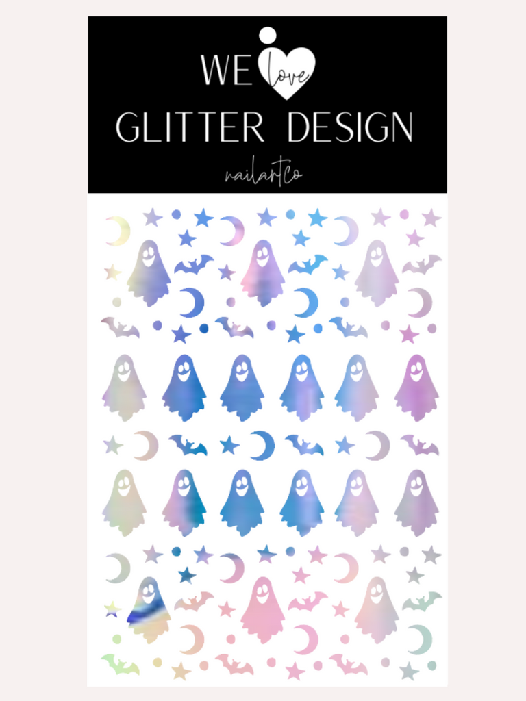 Ghost Nail Decal | Opal // White