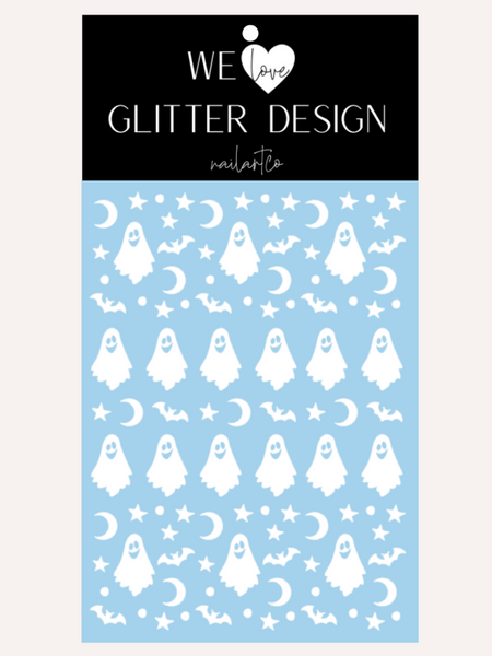 Ghost Nail Decal | White