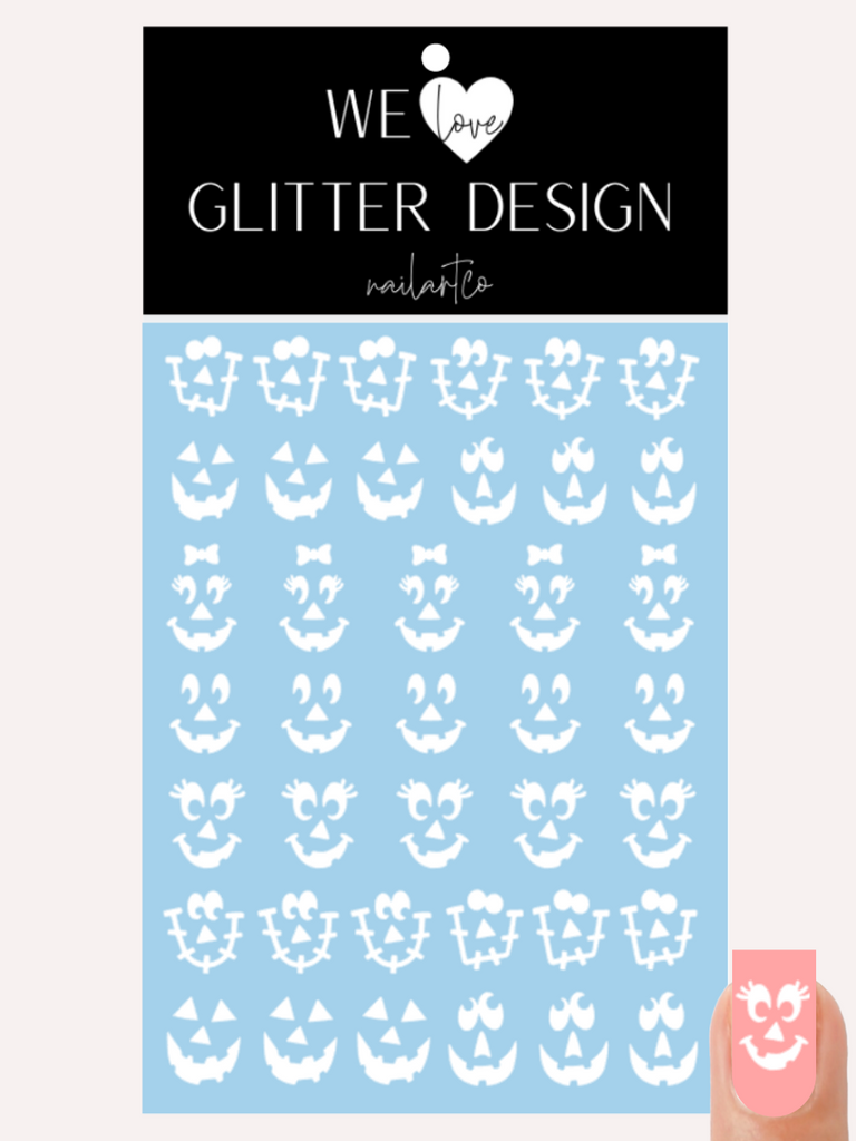 Jack-O-Lantern Faces DESIGN 2 | White