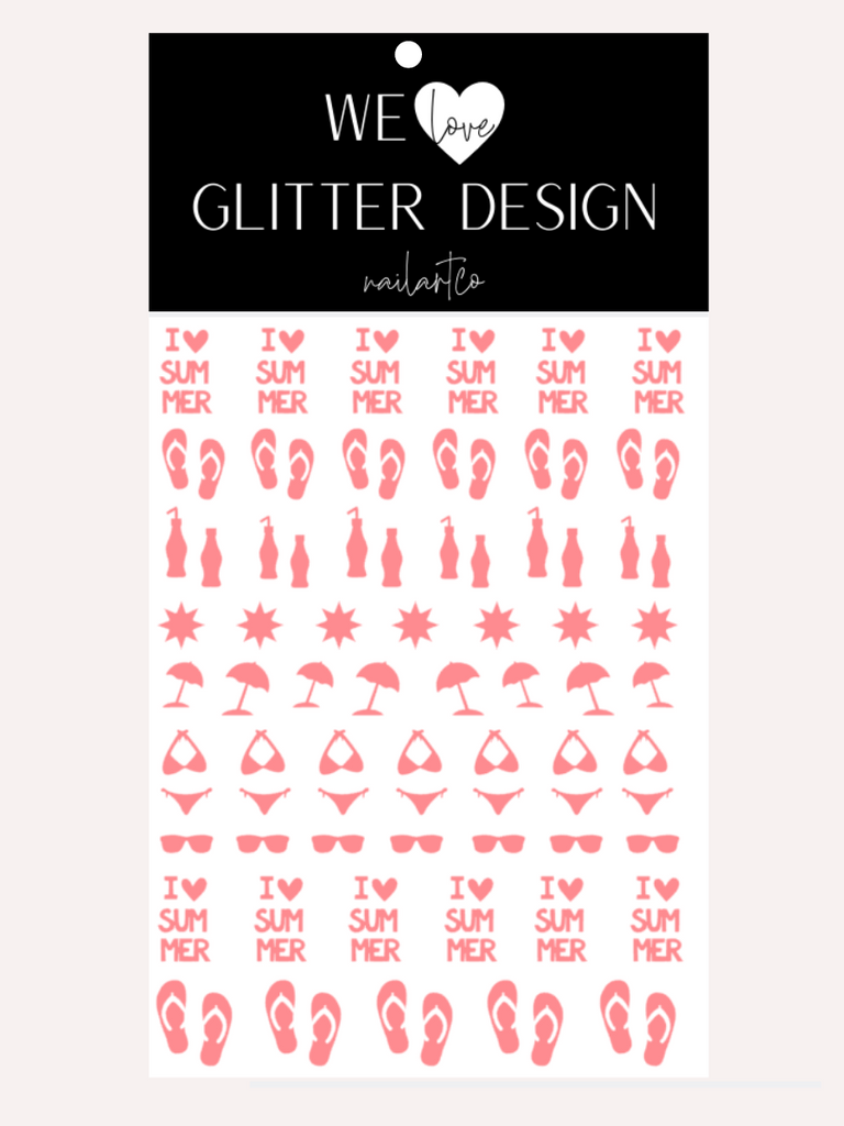 I Love Summer Nail Decal | Coral Reef