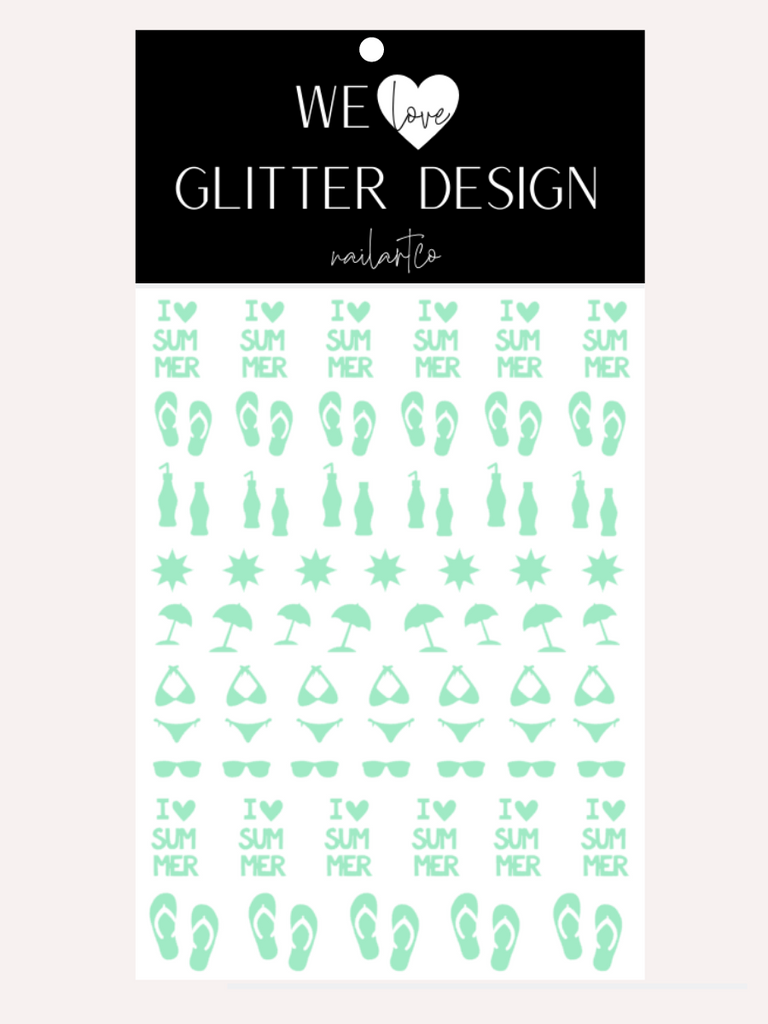 I Love Summer Nail Decal | Fresh Mint