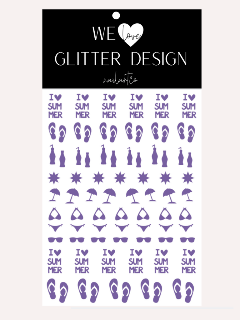 I Love Summer Nail Decal | Lavender