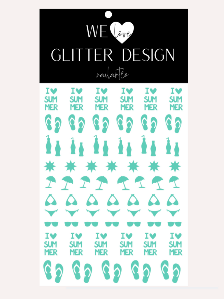 I Love Summer Nail Decal | Mint