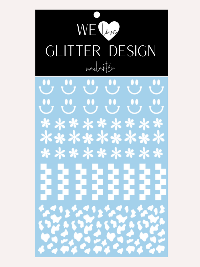 Retro (Design 2) Nail Decal | White
