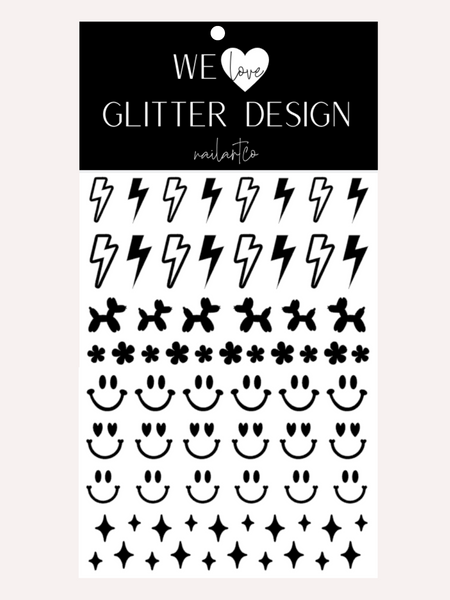 Retro (Design 1) Nail Decal | Black