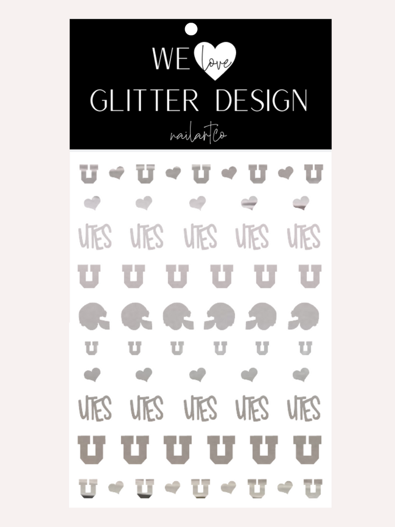Utah Nail Decals | Chrome // Silver