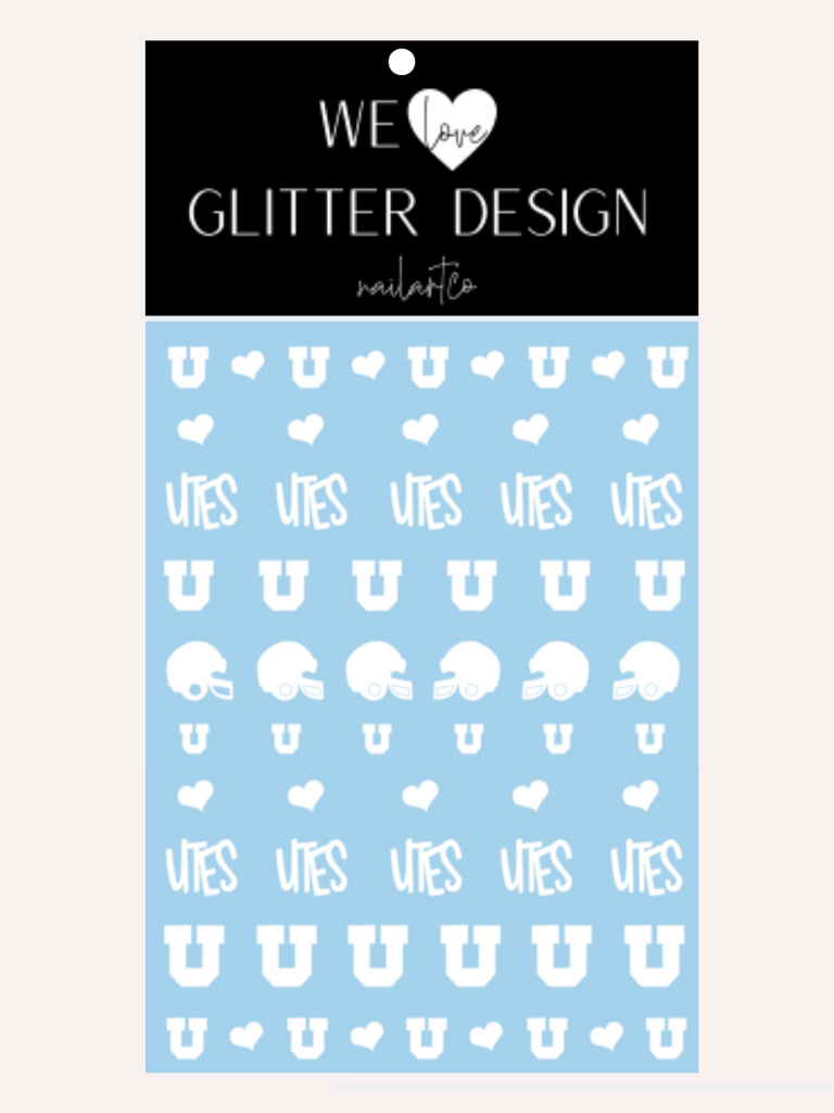 Utah Nail Decals | White