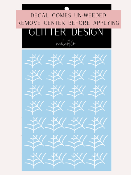 Spider Web Nail Decal (Comes Un-Weeded) | White