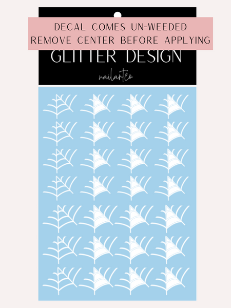 Spider Web Nail Decal (Comes Un-Weeded) | White