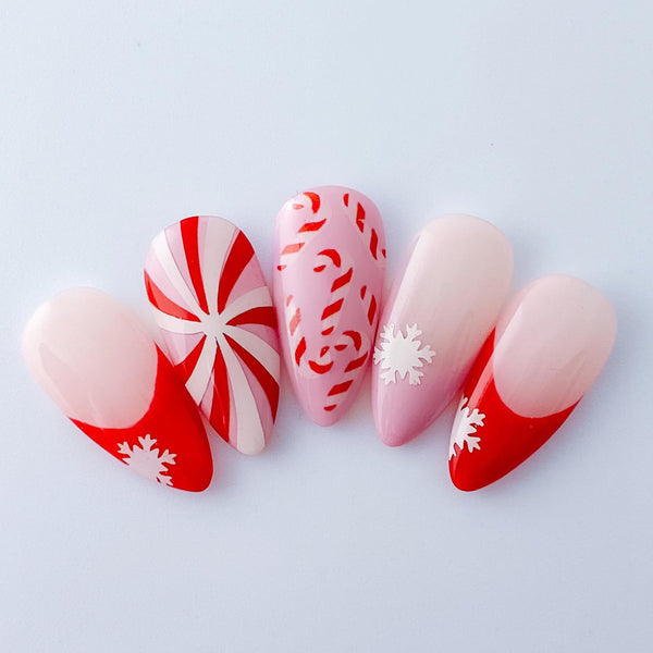 Full Nail Peppermint Twist Decal | Red