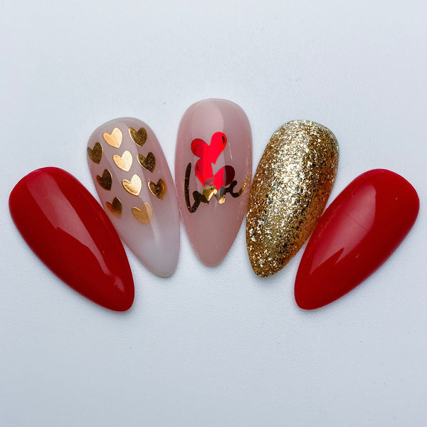 Valentine Variety Nail Decal | Chrome // Light Gold