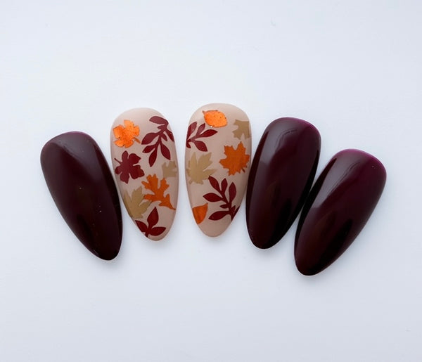 Leaves (Design 2) Nail Decal | Light Brown