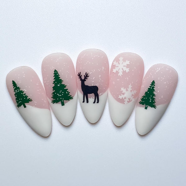 Pine Trees Nail Decals | Dark Green