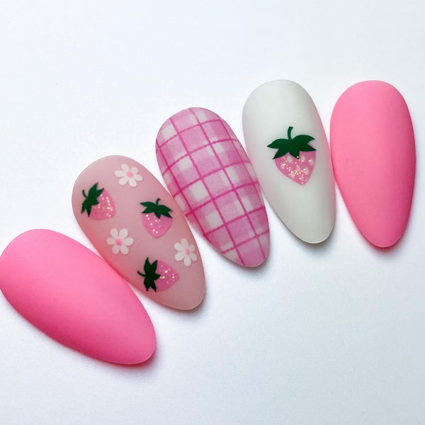 Strawberry Nail Decal | Forest Green