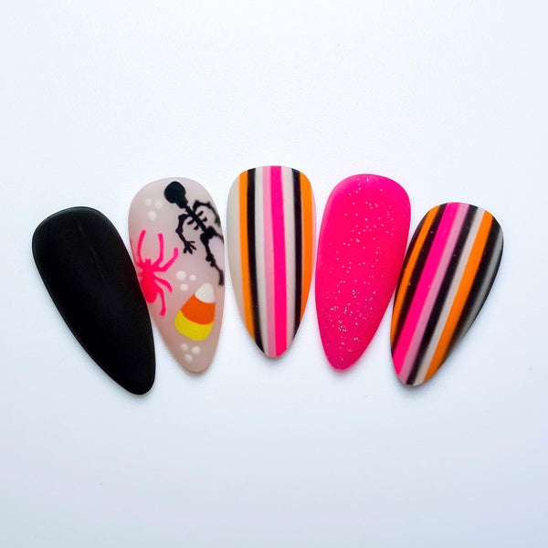 Stripes Nail Decal | Neon Pink