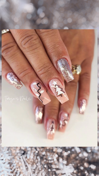 Joyful & Bright Nail Decal | Rose Gold Chrome