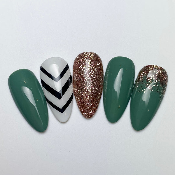 Single V Nail Decals | Black
