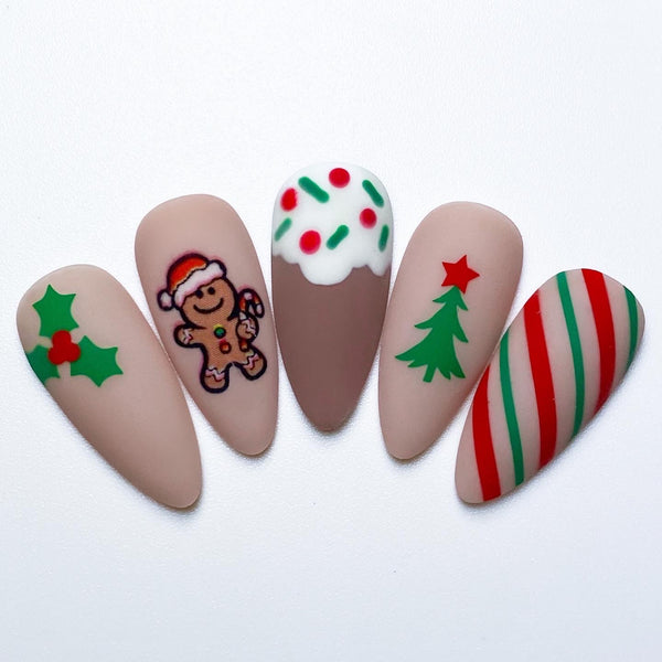 Candy Cane Stripes Nail Decal | Red & Green