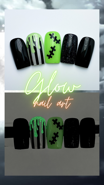 Blood Cuticle & Smile Line Drip Nail Decal | Glow In The Dark // Lime