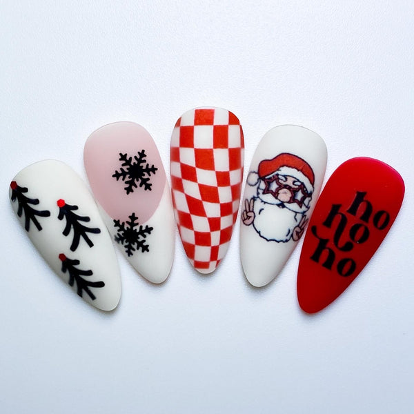 Snowflakes Small Nail Decal | Black