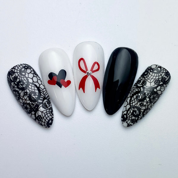 Variety Heart Nail Decal | Black (*Comes Un-Weeded)