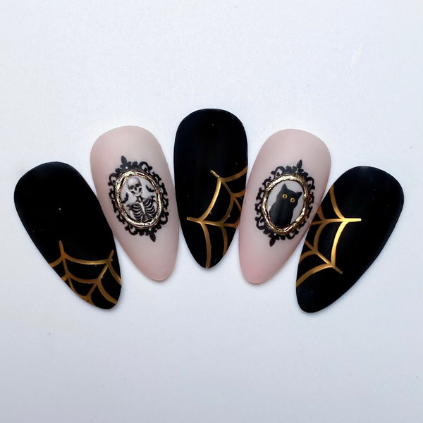 Spider Web Nail Decal (Un-Weeded) | Chrome // Light Gold