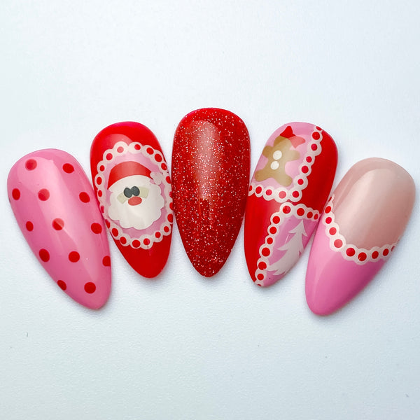 Santa Face Nail Decal | (Choose Color)