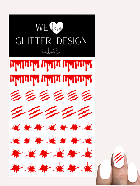 Blood Variety Nail Decal | Red