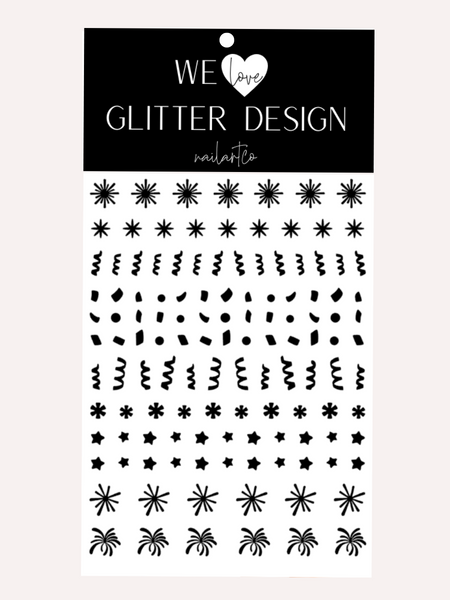 Confetti Nail Decal | Black