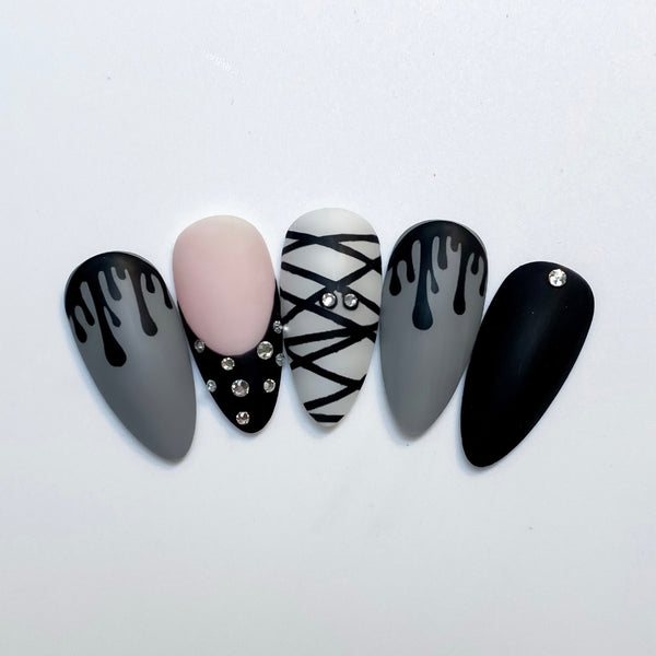 Mummified Wrap Nail Decal | Black