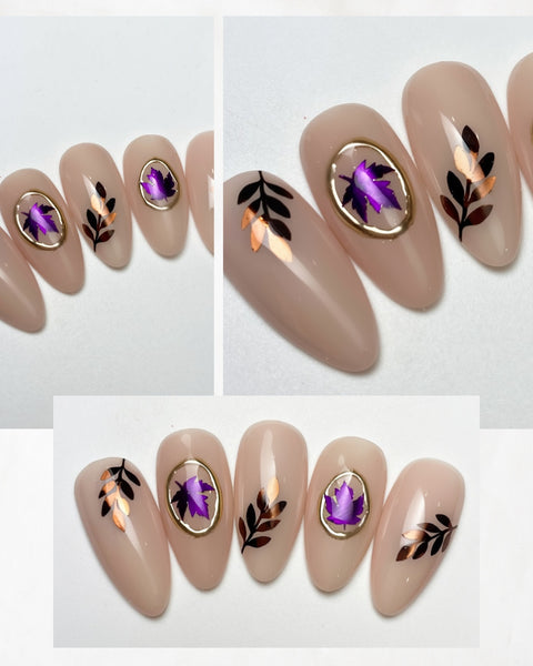 Fall Stems (Design 2) Nail Decal | Chrome // (Choose Color)