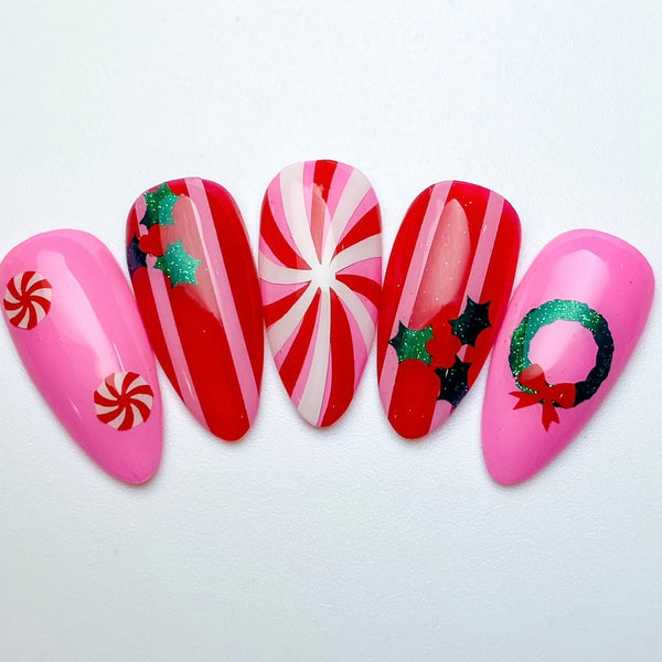 Peppermint Swirl Nail Decal | (Choose Color)