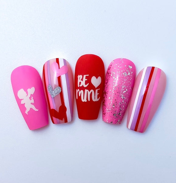All Hearts Small Nail Decal | Red