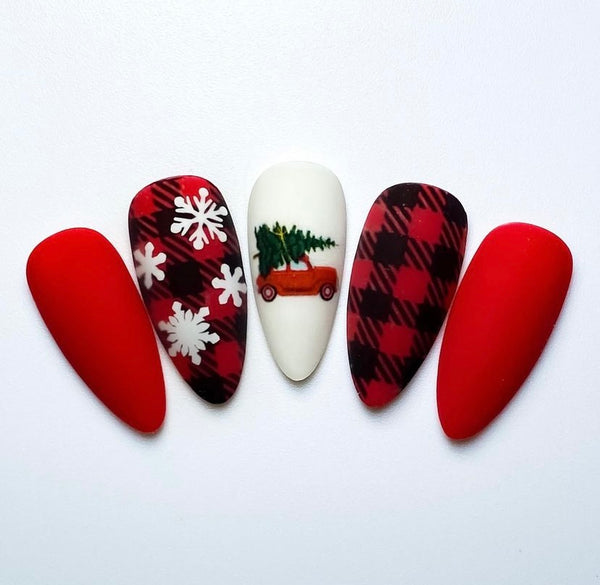 Snowflakes Variety (Design 1) Nail Decal | White