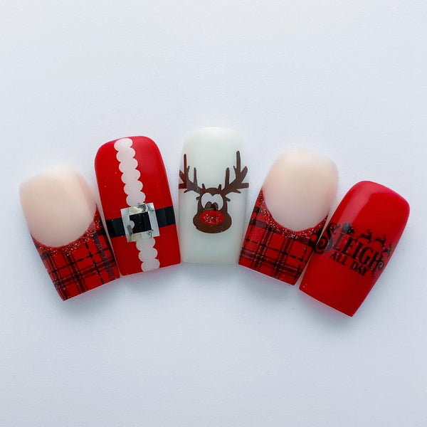 Rudolph The Red Nose Reindeer Nail Decal | Dark Brown