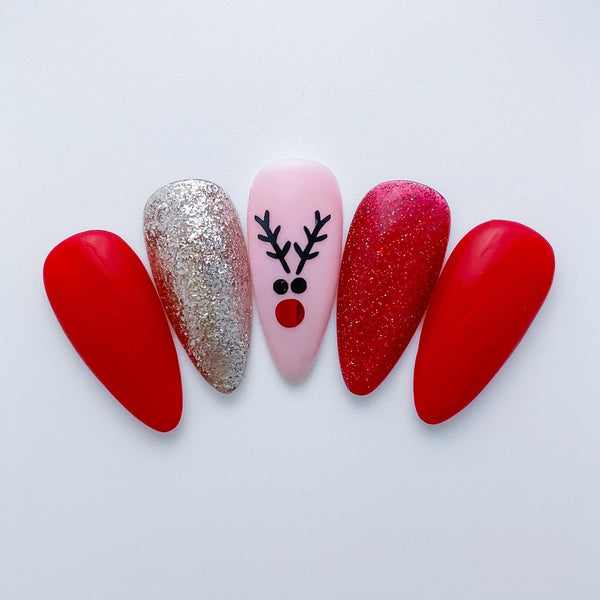 Stick Reindeer Nail Decal | Black & White