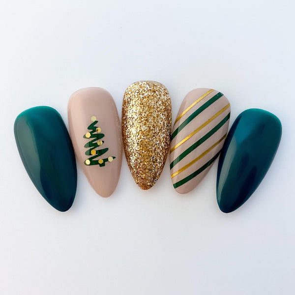 Christmas Tree Nail Decal | Dark Green