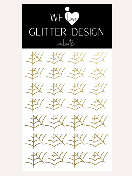 Spider Web Nail Decal (Comes Un-Weeded) | Gold Shimmer