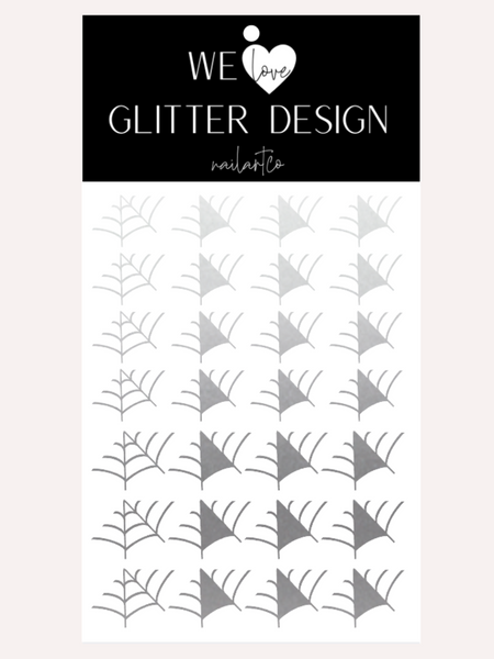 Spider Web Nail Decal (Comes Un-Weeded) | Silver Shimmer