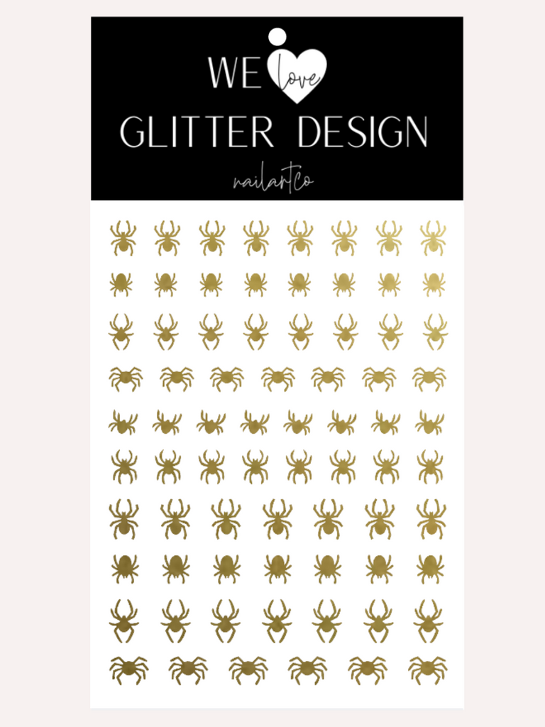 All Spiders Nail Decal | Gold Shimmer