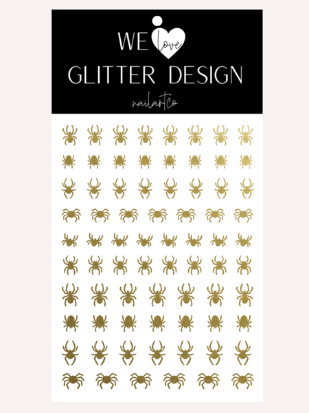 All Spiders Nail Decal | Gold Shimmer