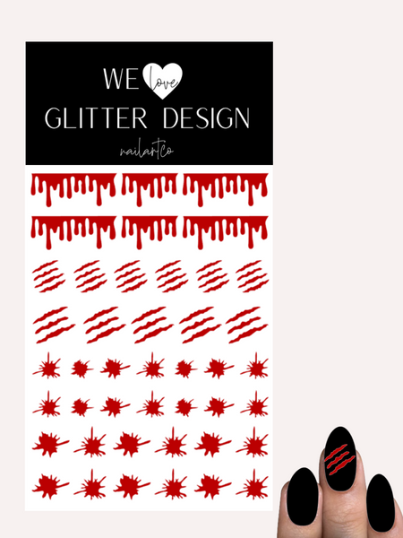 Blood Variety Nail Decal | Dark Red