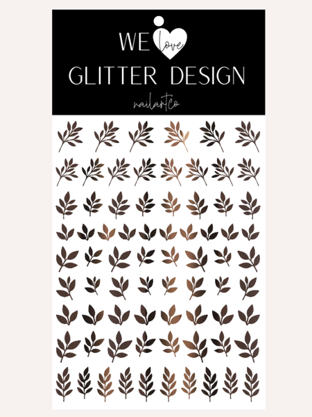 Fall Stems (Design 2) Nail Decal | Chrome // (Choose Color)